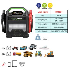 GEM BT10000 AKÜ TAKVİYE CİHAZI